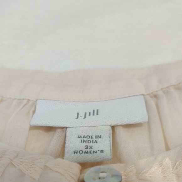 J-Jill. Women's Cream Embroidered Top - Picture 7 of 12